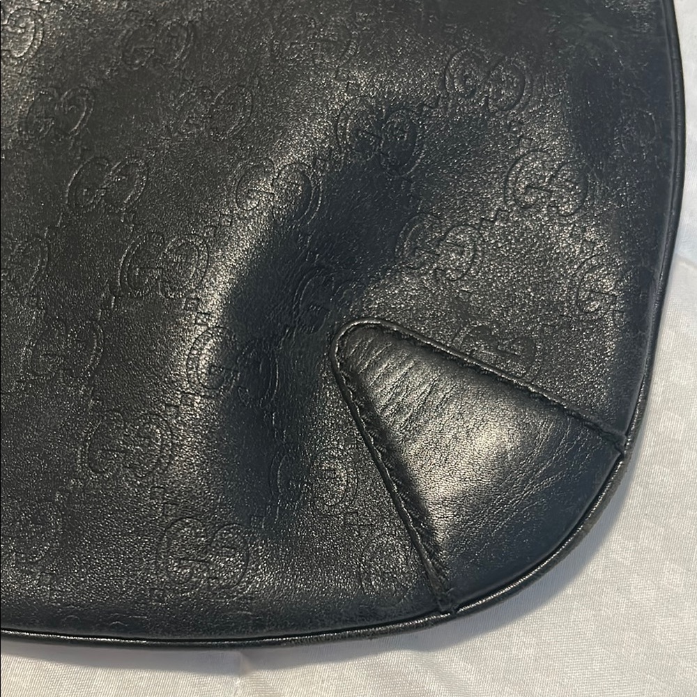 Gucci Horsebit Creole Hasler Guccissima Hobo Gold Black - Picture 3 of 15